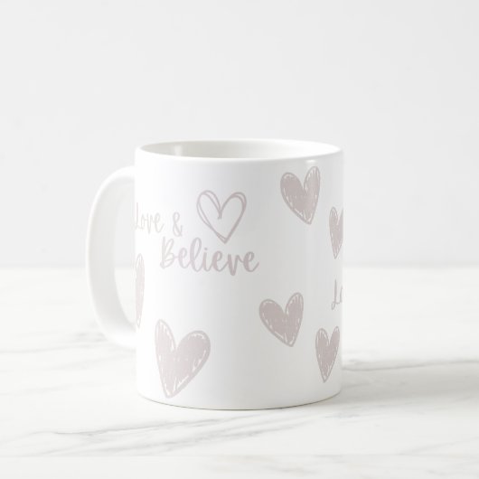 Liebe & Glaube Valentinstag-White Collection Kaffeetasse (Vorderseite Links)