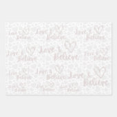 Liebe & Glaube weißes Doodle Pastellherzen Papier (Vorderseite 2)