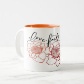 Liebe-Glauben-Aloha Fackel-Ingwer-Tasse Zweifarbige Tasse (Vorderseite Links)