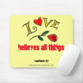 LIEBE glaubt alles ROSE Mousepad (Mit Mouse)
