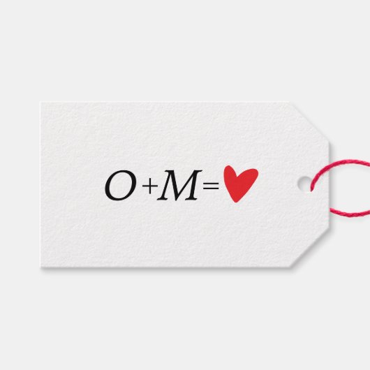 Liebe Gleichung Valentinstag Geschenkanhänger (Vorderseite (Horizontal))