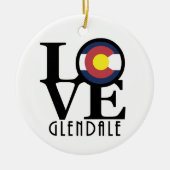 LIEBE Glendale Colorado Keramik Ornament (Vorne)