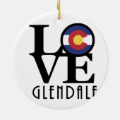 LIEBE Glendale Colorado Keramik Ornament (Hinten)