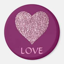 LIEBE Glitzer Herz Magnet