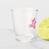 Liebe Glitzer Pink Lipstick Kiss Schnapsglas (Links)