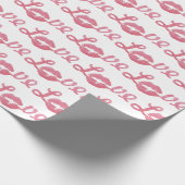 Liebe Glitzer Pink Lipstick Kiss Valentinin Geschenkpapier (Ecke)