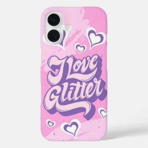 Liebe Glitzer - Y2K Girly Heart Aesthetic iPhone 16 Hülle