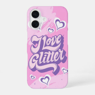 Liebe Glitzer - Y2K Girly Heart Aesthetic iPhone 16 Hülle