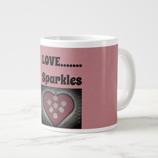 Liebe....Glitzern Jumbo-Tasse (Vorderseite Rechts)