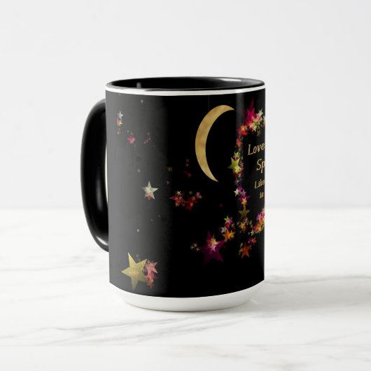 Liebe Glitzern mit Sternen Tasse (Vorderseite Links)