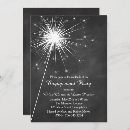 Liebe Glitzern Verlobung Einladung (Vorne/Hinten)