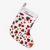 Liebe, glitzernde Herzen 2 Kleiner Weihnachtsstrumpf (Vorderansicht (hängend))