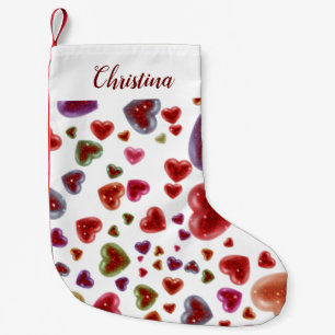 Liebe, glitzernde Herzen 2 Kleiner Weihnachtsstrumpf
