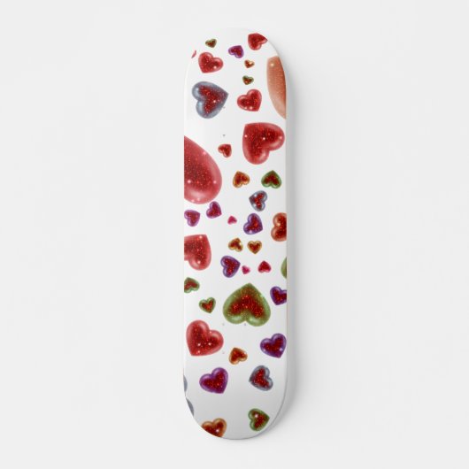 Liebe, glitzernde Herzen 2 Skateboard (Vorne)