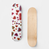 Liebe, glitzernde Herzen 2 Skateboard (Vorderseite)