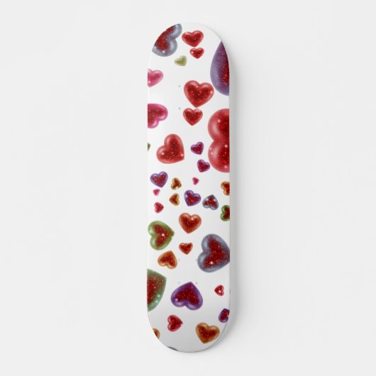 Liebe, glitzernde Herzen 2 Skateboard (Vorne)