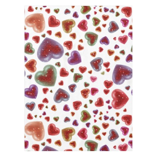 Liebe, glitzernde Herzen 2 Tischdecke (Vorderseite)