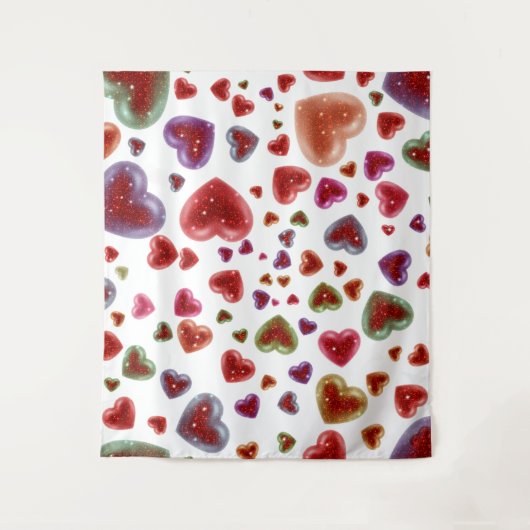 Liebe, glitzernde Herzen 2 Wandteppich (Vorderseite)