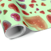 Liebe, glitzernde Herzen, Grün 2 Geschenkpapier (Rolleneckpunkt)