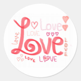 LIEBE Glossy Round Classic Stickers Kleine 1,5"