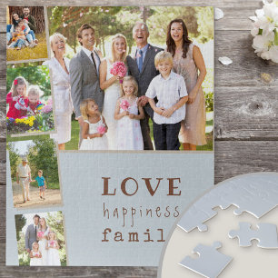 Liebe Glück Familie Foto-Streifen Collage Puzzle