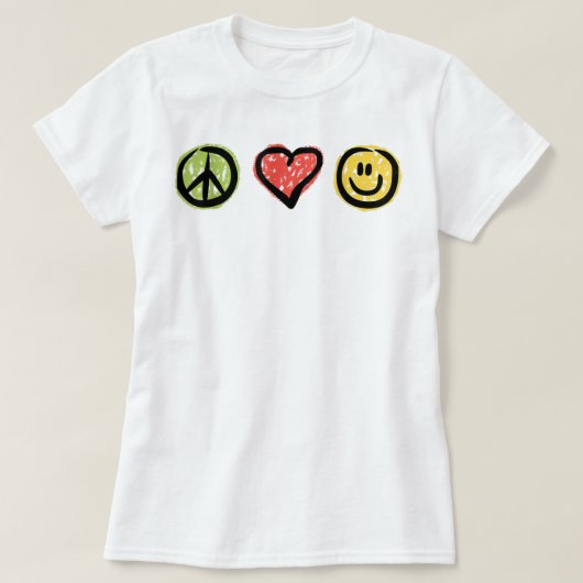 Liebe Glück Positive Zeichen T-Shirt (Design vorne)