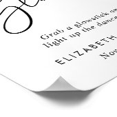 Liebe glühen Hochzeitstanz Zeichen gelassen Poster (Ecke)