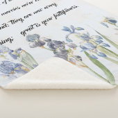 Liebe-Gnade Gott-blauer Iris-Blumen Sherpa Decke Sherpadecke (3/4)
