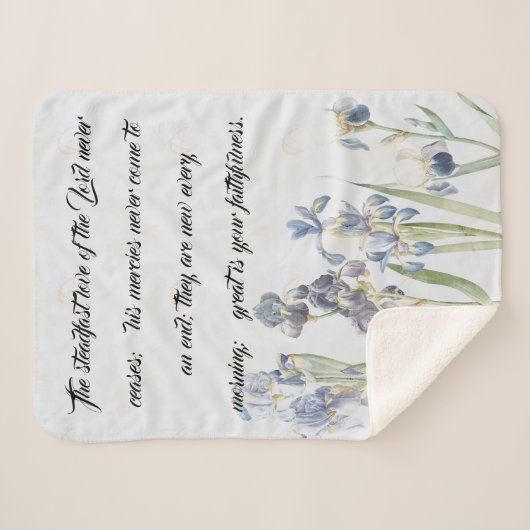 Liebe-Gnade Gott-blauer Iris-Blumen Sherpa Decke Sherpadecke (Vorderseite (Horizontal))