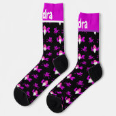 Liebe Gnome Black Pink Lila Heart Balloons Socken (Linkes Detail)
