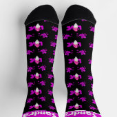 Liebe Gnome Black Pink Lila Heart Balloons Socken (Oben)