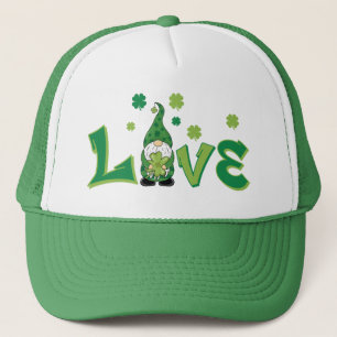 Liebe Gnome Green Kleeblatts St. Patrick's Day Truckerkappe