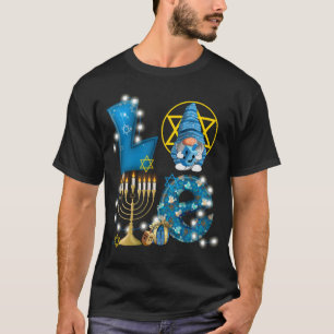 LIEBE Gnome Hanukkah Dekorationen Chanukah T-Shirt