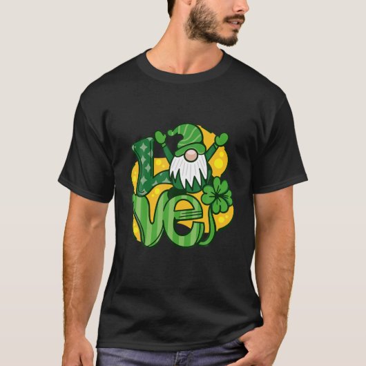 Liebe Gnome Lucky St. Patrick's Day T-Shirt (Vorderseite)