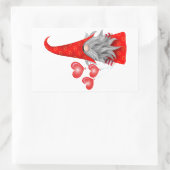 Liebe Gnome mit Herzballons, rechteckiger Stock Aufkleber (Tasche)
