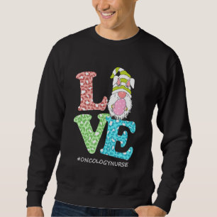 Liebe Gnome Onkologie Krankenschwester Leopard glü Sweatshirt