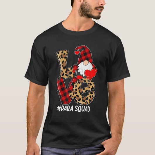Liebe Gnome Para Squad Happy Valentine Gnome Teach T-Shirt (Vorderseite)