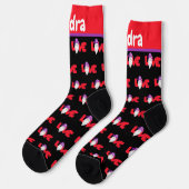 Liebe Gnome schwarz und Rot Herz Balloons Socken (Linkes Detail)