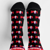 Liebe Gnome schwarz und Rot Herz Balloons Socken (Oben)