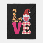 Liebe Gnome Valentinstag Red Buffalo Kariert Leopa Fleecedecke (Vorderseite)