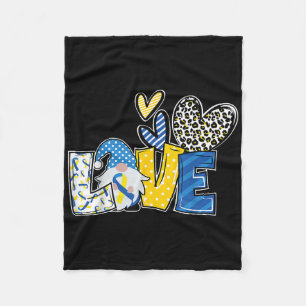 Liebe Gnomes Blue Yellow Ribbon Down Synware Fleecedecke