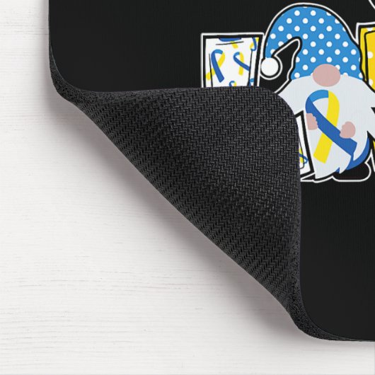 Liebe Gnomes Blue Yellow Ribbon Down Synware Mousepad (Ecke)