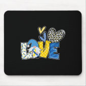Liebe Gnomes Blue Yellow Ribbon Down Synware Mousepad (Vorne)