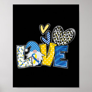 Liebe Gnomes Blue Yellow Ribbon Down Synware Poster