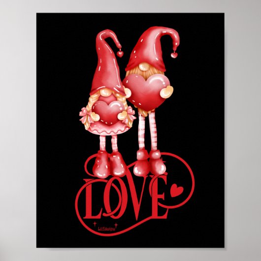 LIEBE GNOMES - Geschenkidee für einen romantischen Poster (Vorne)