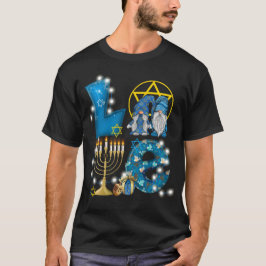 LIEBE Gnomes Hanukkah Dekorationen Chanukah T-Shirt