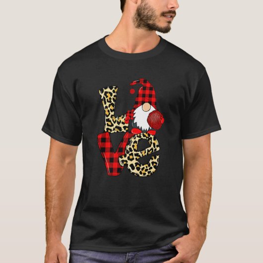 Liebe Gnomies Happy Valentine Day Leopard Red Buff T-Shirt (Vorderseite)