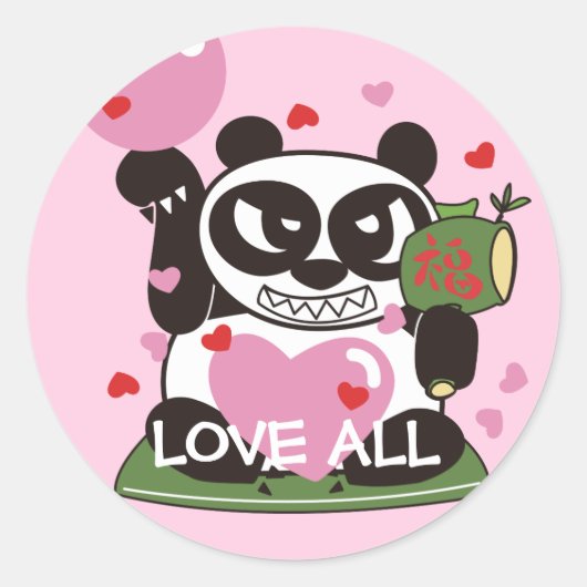 Liebe God Panda Lucky Charm Runder Aufkleber (Vorderseite)