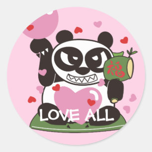 Liebe God Panda Lucky Charm Runder Aufkleber