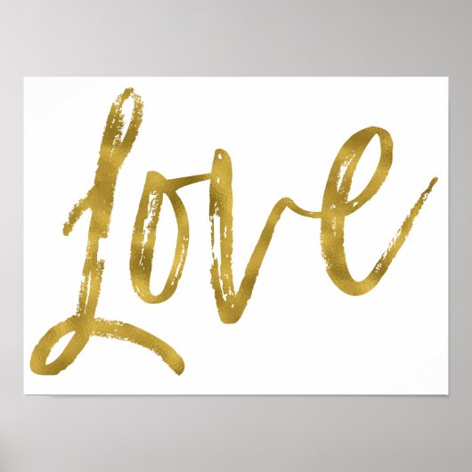 Liebe Gold Foil und White Inspiration Word Poster (Vorne)